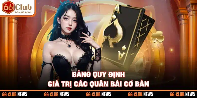 Bảng quy định giá trị các quân bài cơ bản